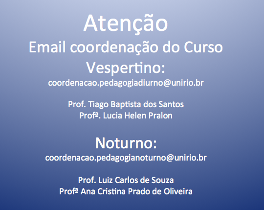 Email coordenações
