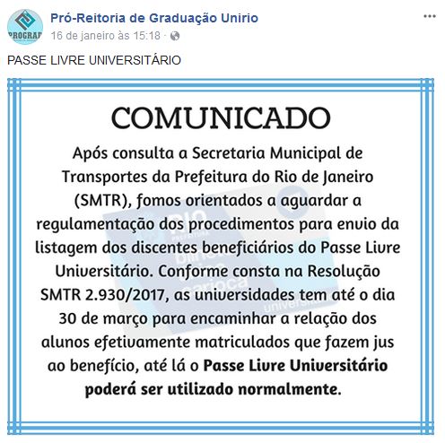 PASSE LIVRE UNIVERSITÁRIO