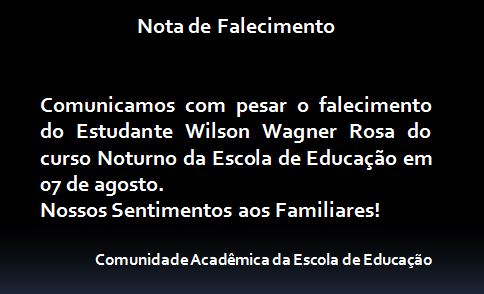 nota falecimento Wagner