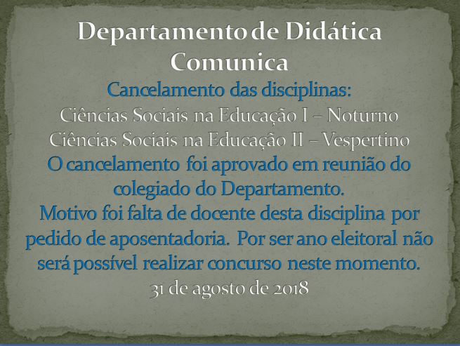 Cancelamento de Disciplina