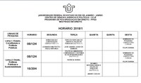 HORÁRIO 2018/1° SEMESTRE